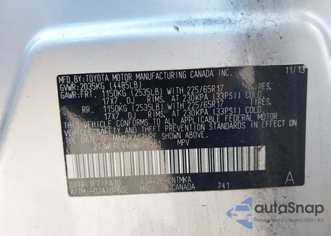 2013 Toyota Rav4 Xle from USA, damaged, VIN 2T3WFREV4DW071561